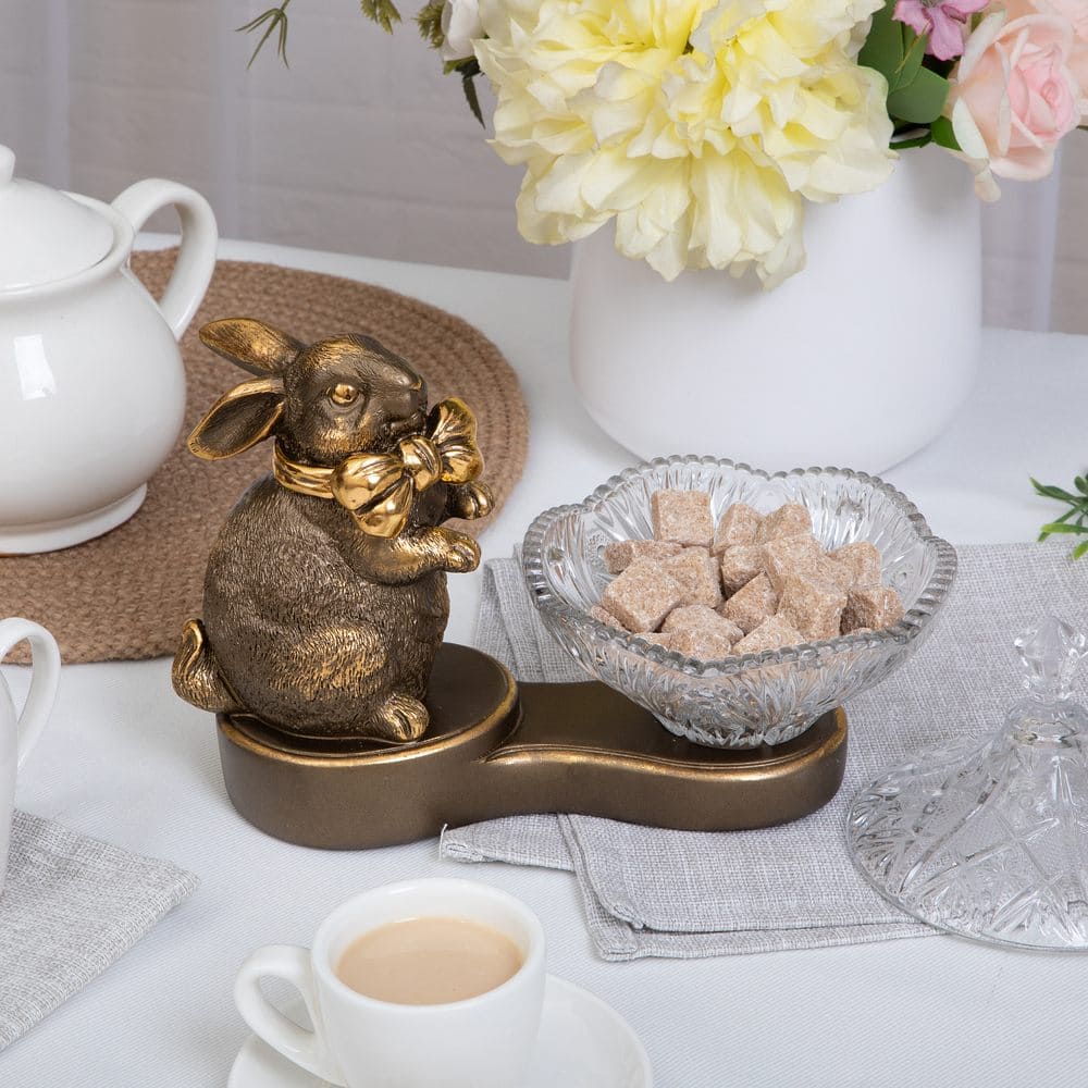 Сахарница с крышкой Кролик Бантик стеклянная